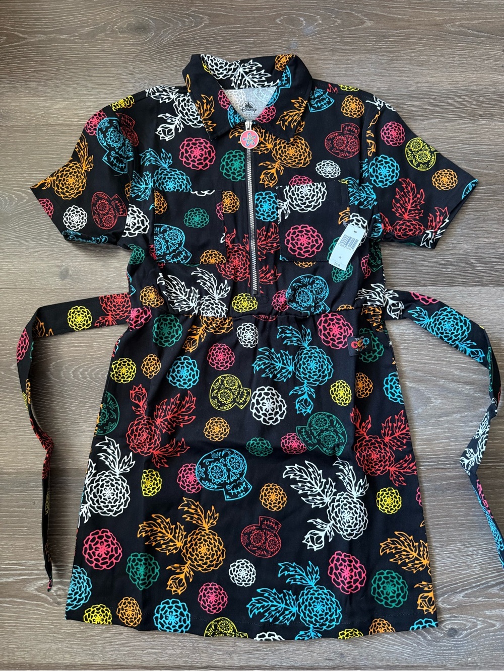 Disney Parks Pixar Coco Girls Dress 7/8 Black Mexico Skulls Dia De Los Muertos